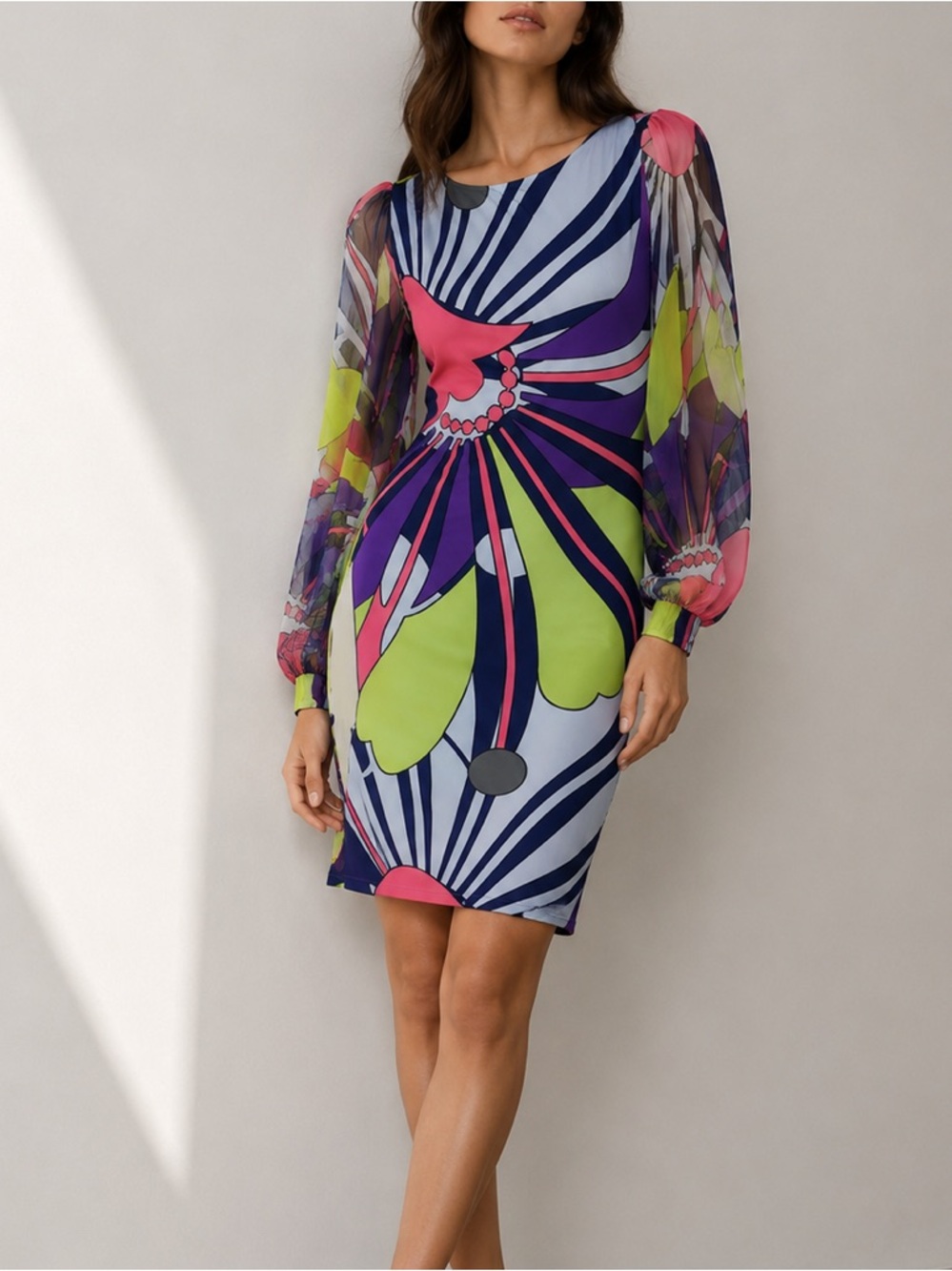 Analili multicolor silk blend dress